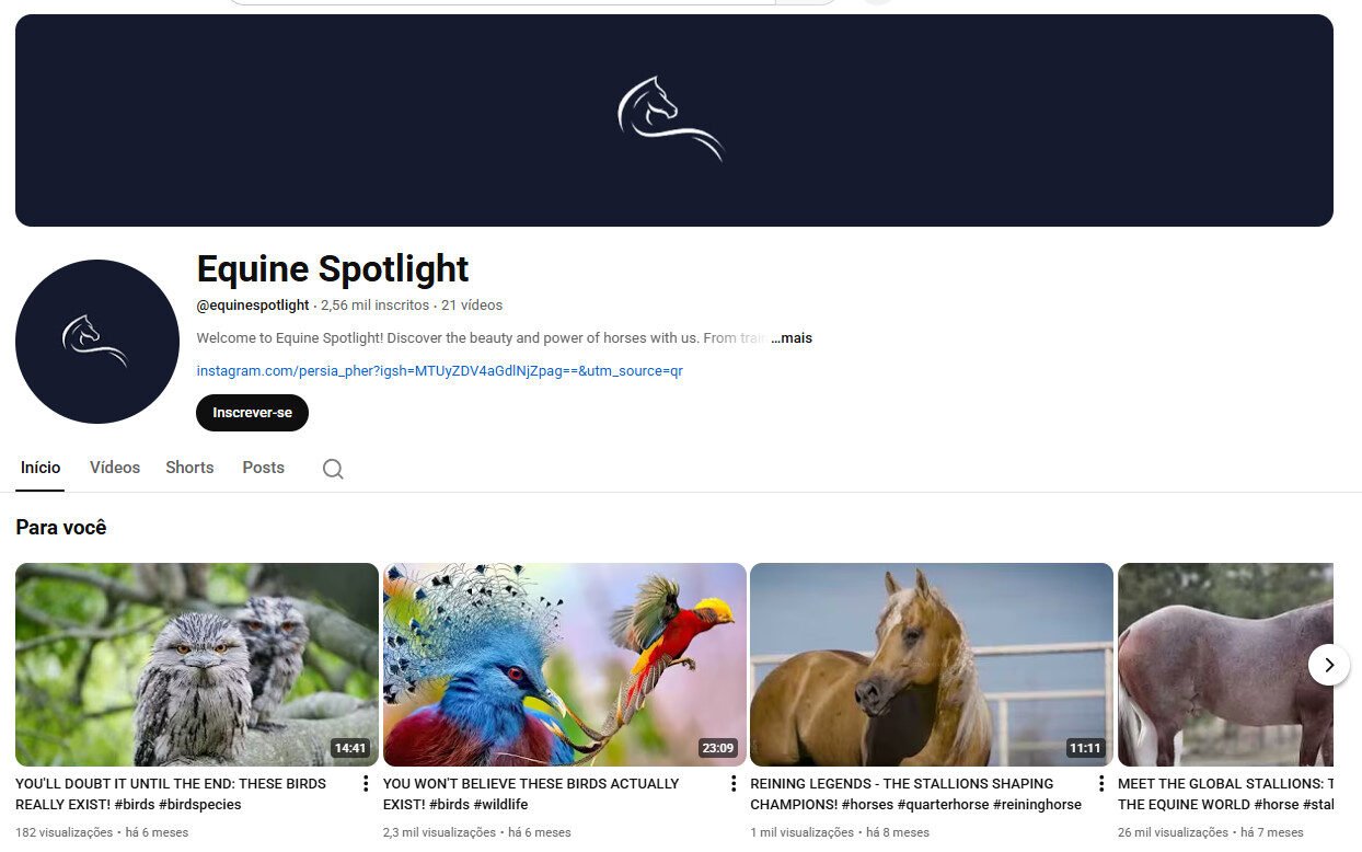 Canal no YouTube à Venda – Natureza e Vida Selvagem