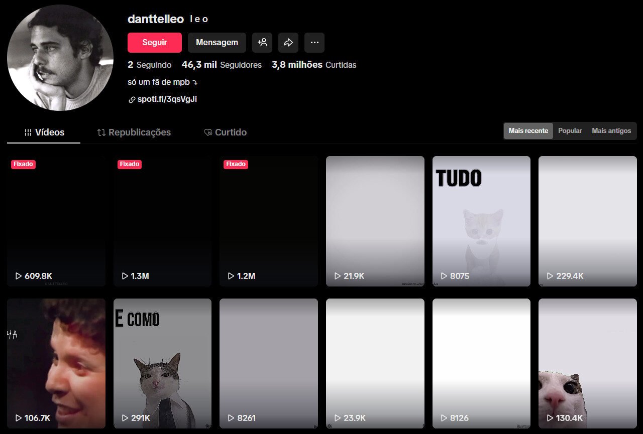 TikTok à venda – Memes e conteúdos Virais com (MPB) 46 mil seguidores