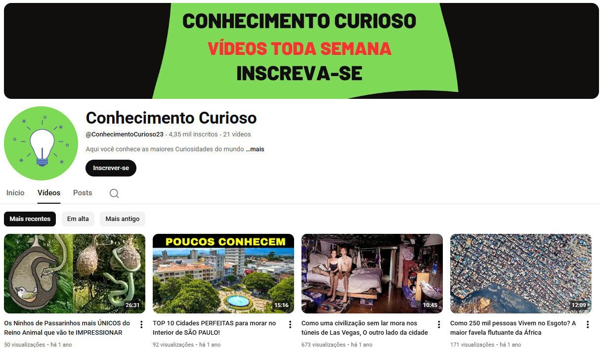 Canal no YouTube Não Monetizado – RESUMO DE JOGOS 17 mil inscritos