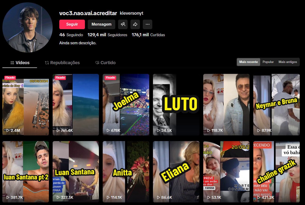 129 mil seguidores no tiktok Notícias Polemicas de celebridades