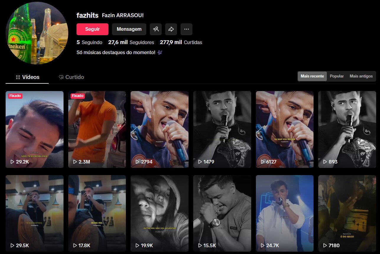 TikTok à venda – fazhits | 27 mil seguidores