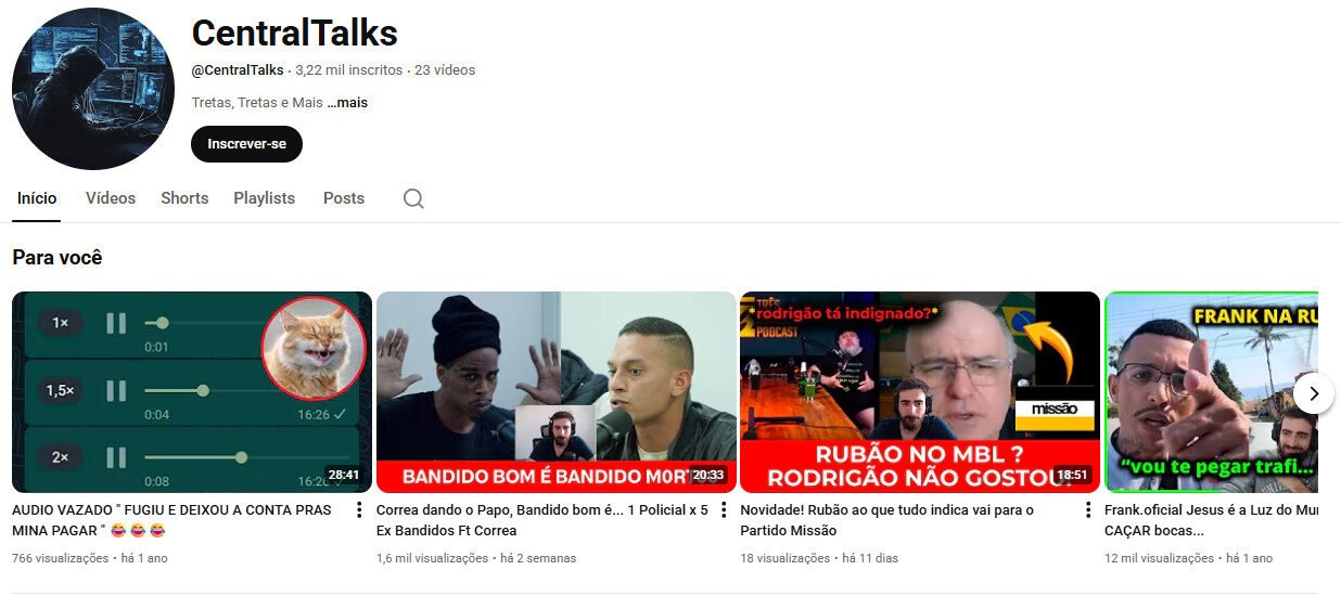 Canal no YouTube à Venda – Central Talks (Debates e Polêmicas) 3 mil inscritos