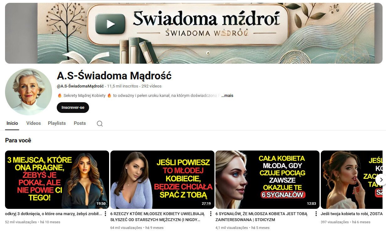 Canal no YouTube – Relacionamentos e Psicologia 11 mil inscritos