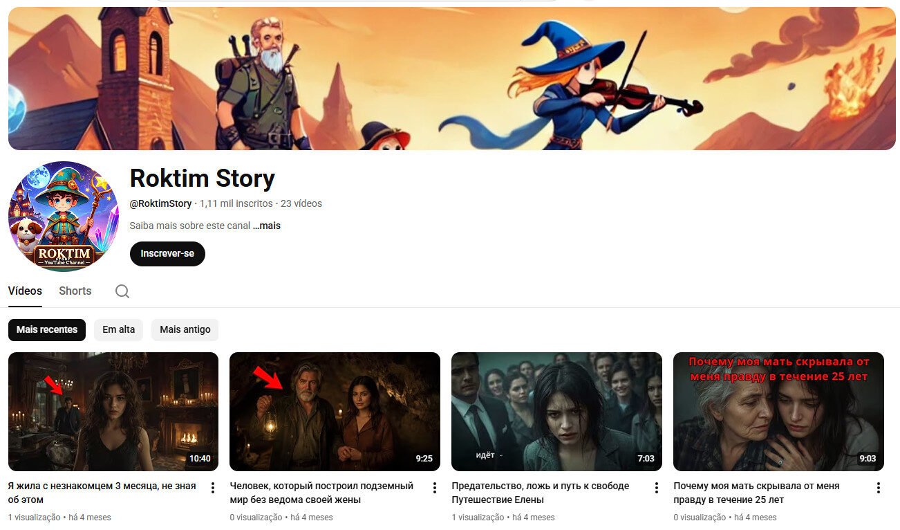 Canal no YouTube à Venda – (Dramas e Histórias Emocionais) 1 mil inscritos