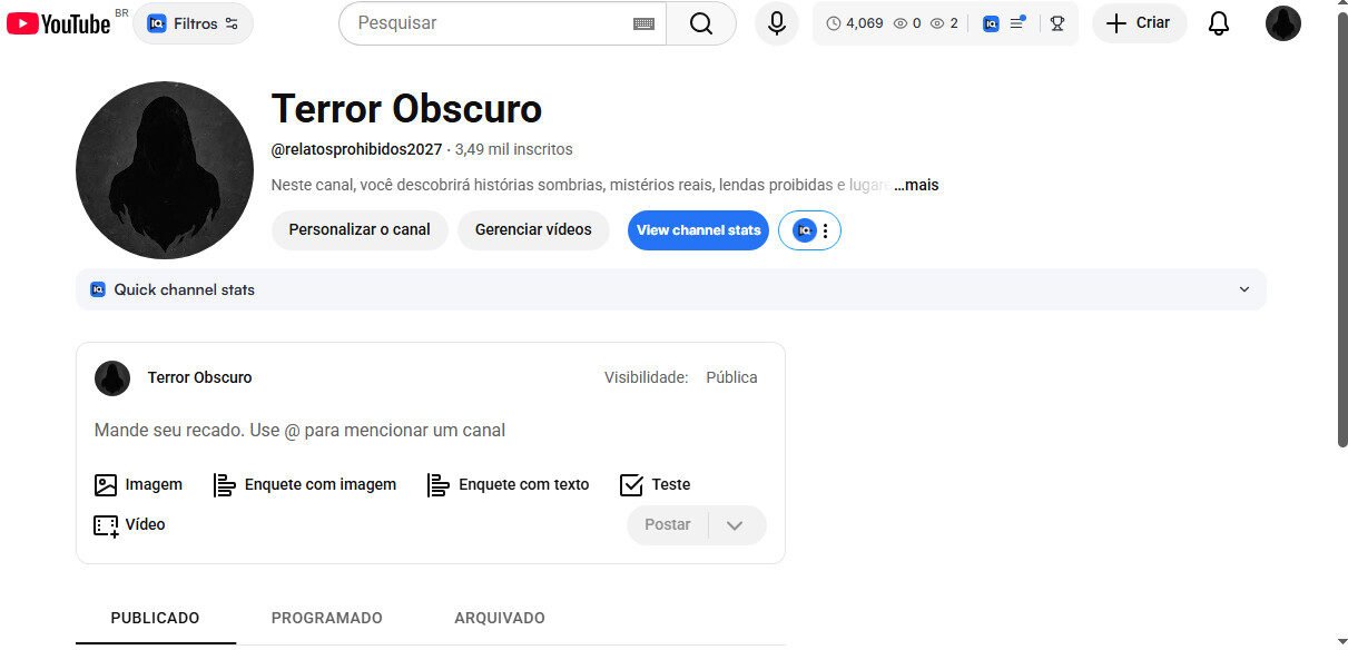 Venda de Canal no YouTube – 3.500 Inscritos (Não Monetizado)