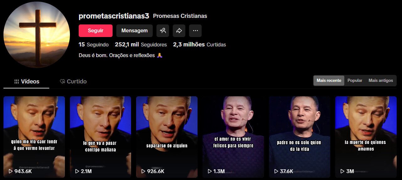 TikTok à venda – Promessas Cristianas | 252 mil seguidores