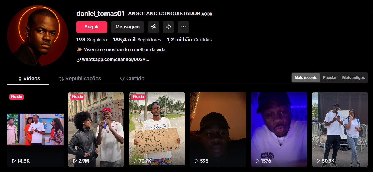 TikTok à venda – Vlogs e Lifestyle de comédia 185 mil seguidores