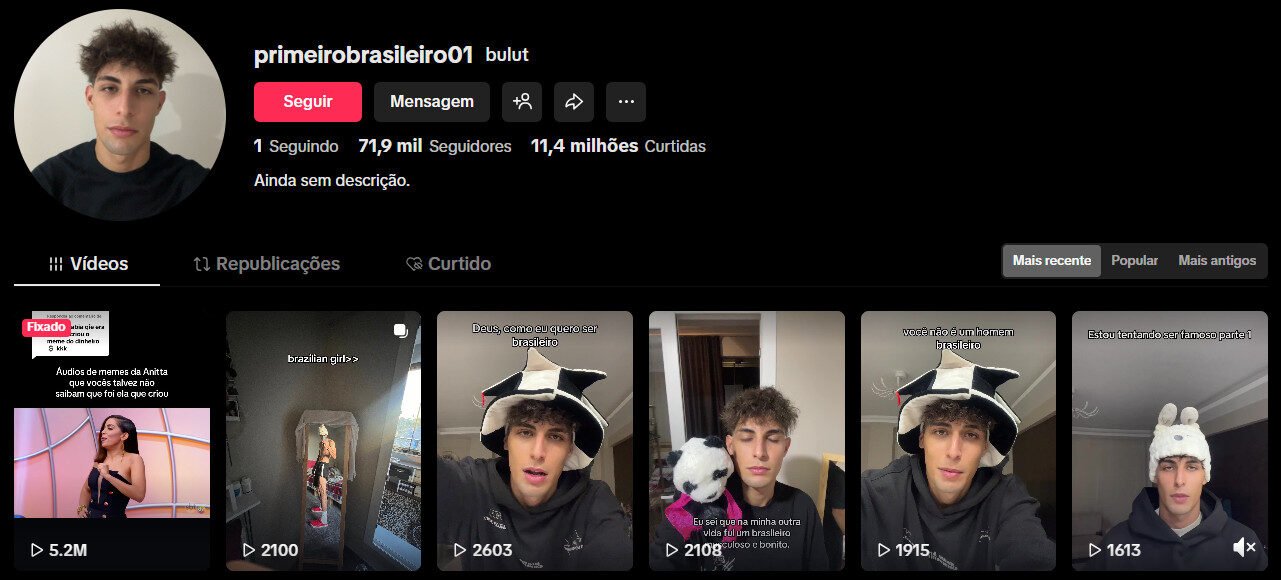 TikTok à venda – Humor e tendencias brasileiras 71 mil seguidores