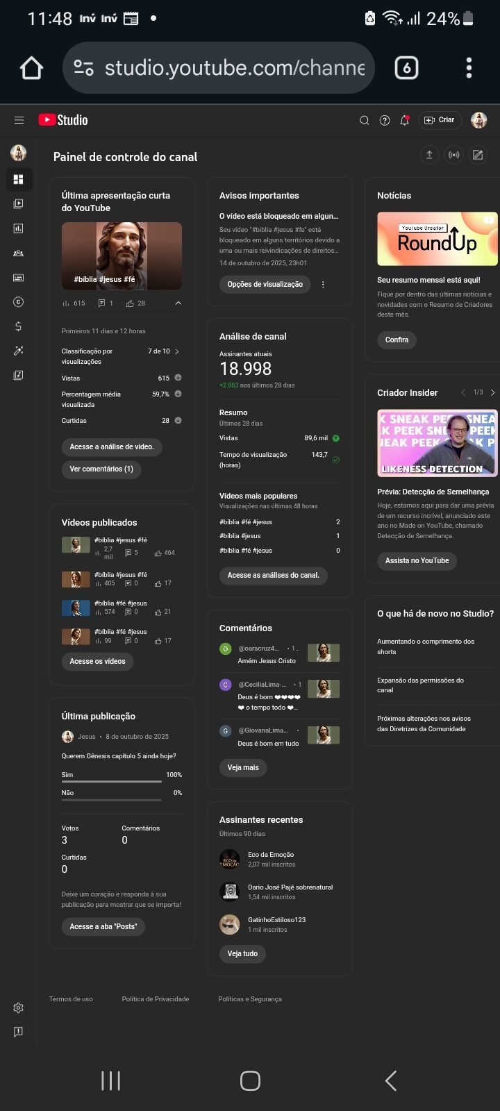 Canal não monetizado a venda