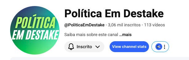 Canal no YouTube à venda (não monetizado) – Política em Destake 3 mil inscritos