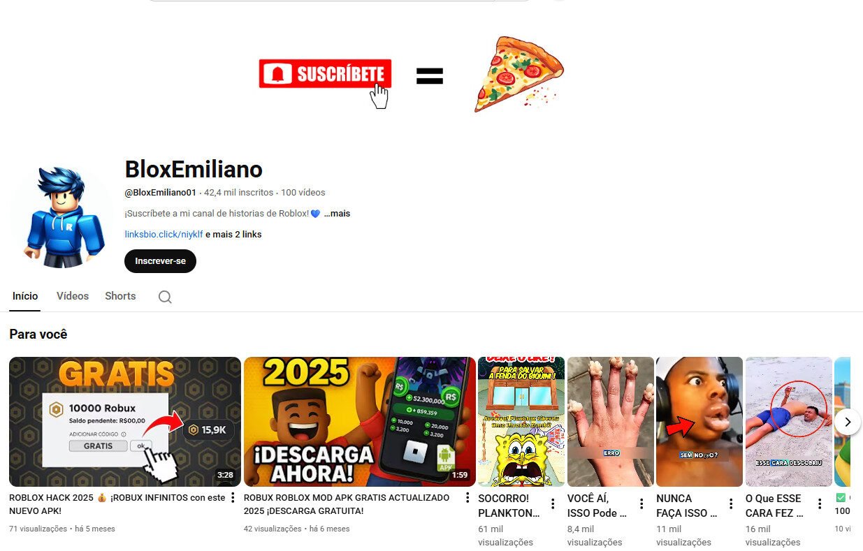 Canal no YouTube (não monetizado) à venda – Roblox/Gaming 4 mil inscritos