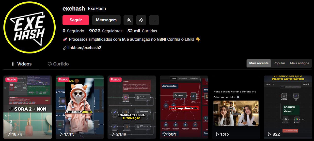 TikTok – exehash (Inteligência Artificial/Automação) | 9 seguidores
