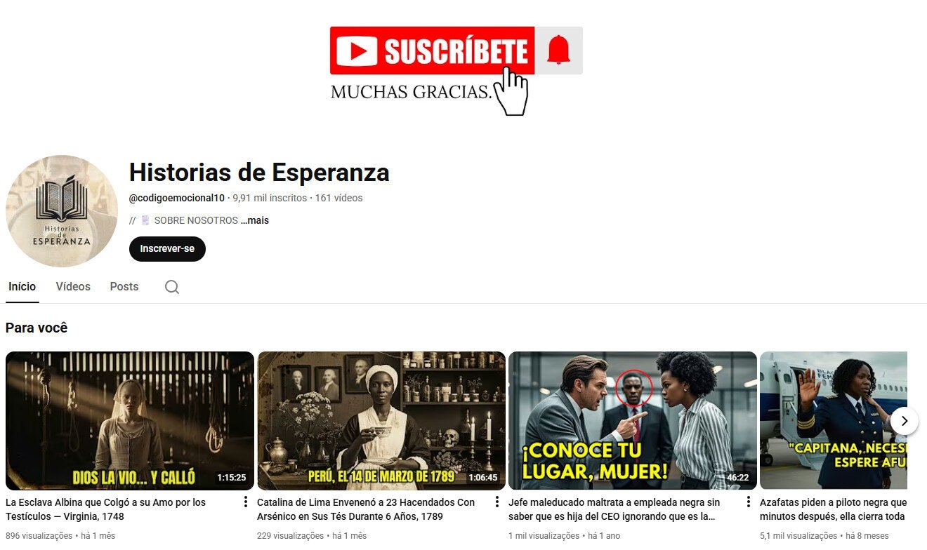 Canal no YouTube à venda – Histórias Dramáticas/Narradas 9 mil inscritos