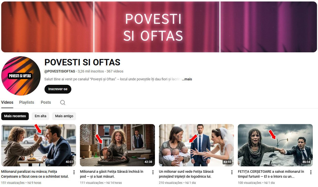 Canal no YouTube à venda – Histórias Dramáticas 3 mil inscritos