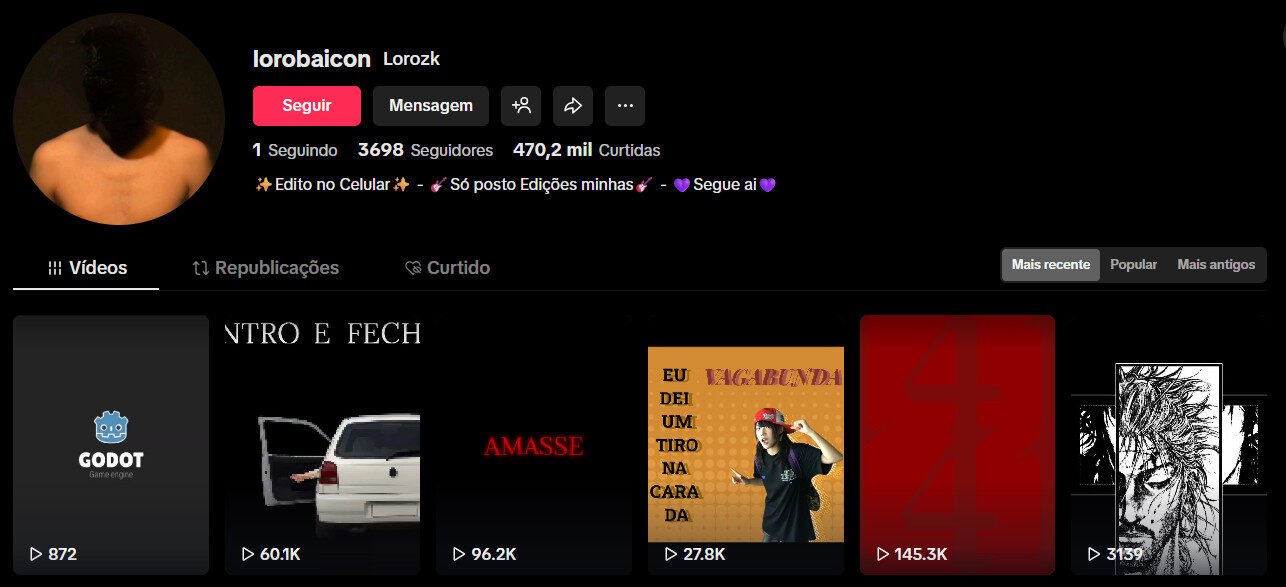 TikTok à venda – Edições Criativas e Cultura Pop/Meme | 3 mil seguidores