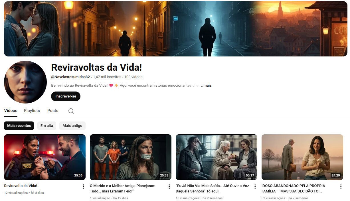Canal no YouTube – Reviravoltas da Vida! (Drama/Histórias de Vida) 1 mil