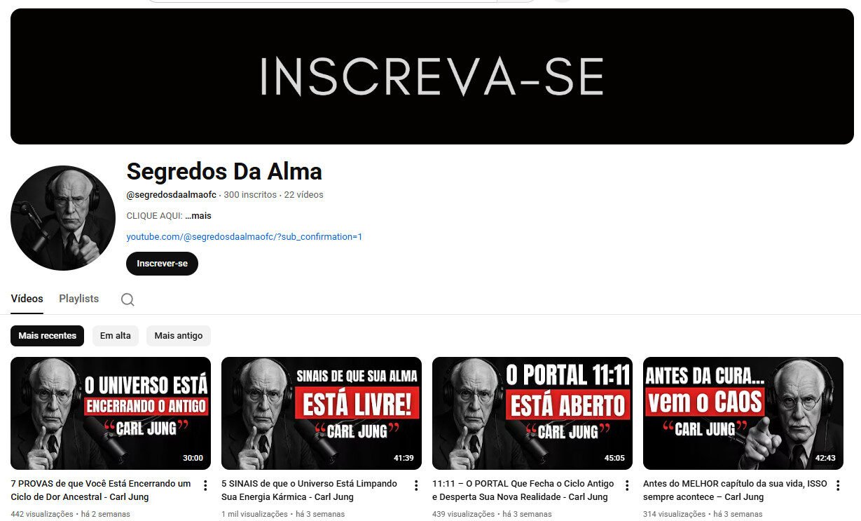 Canal no YouTube à Venda – Segredos Da Alma (NÃO MONETIZADO)