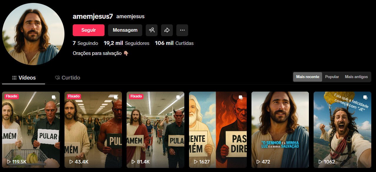 Perfil no TikTok à Venda – Conteúdo religioso 19 Mil Seguidores