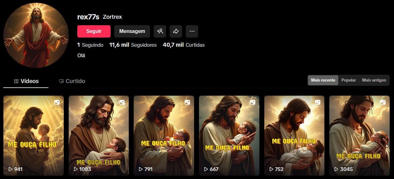 TikTok à Venda –Conteúdo Religioso e Espiritual | 11 Mil Seguidores