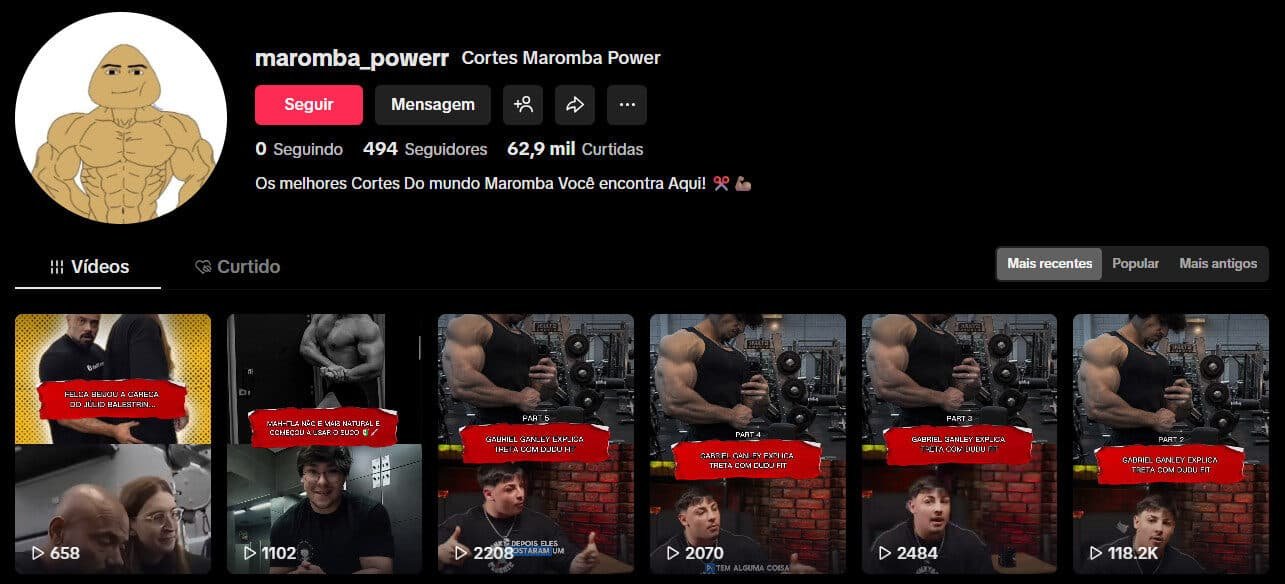 TikTok à Venda – Cortes Maromba Power
