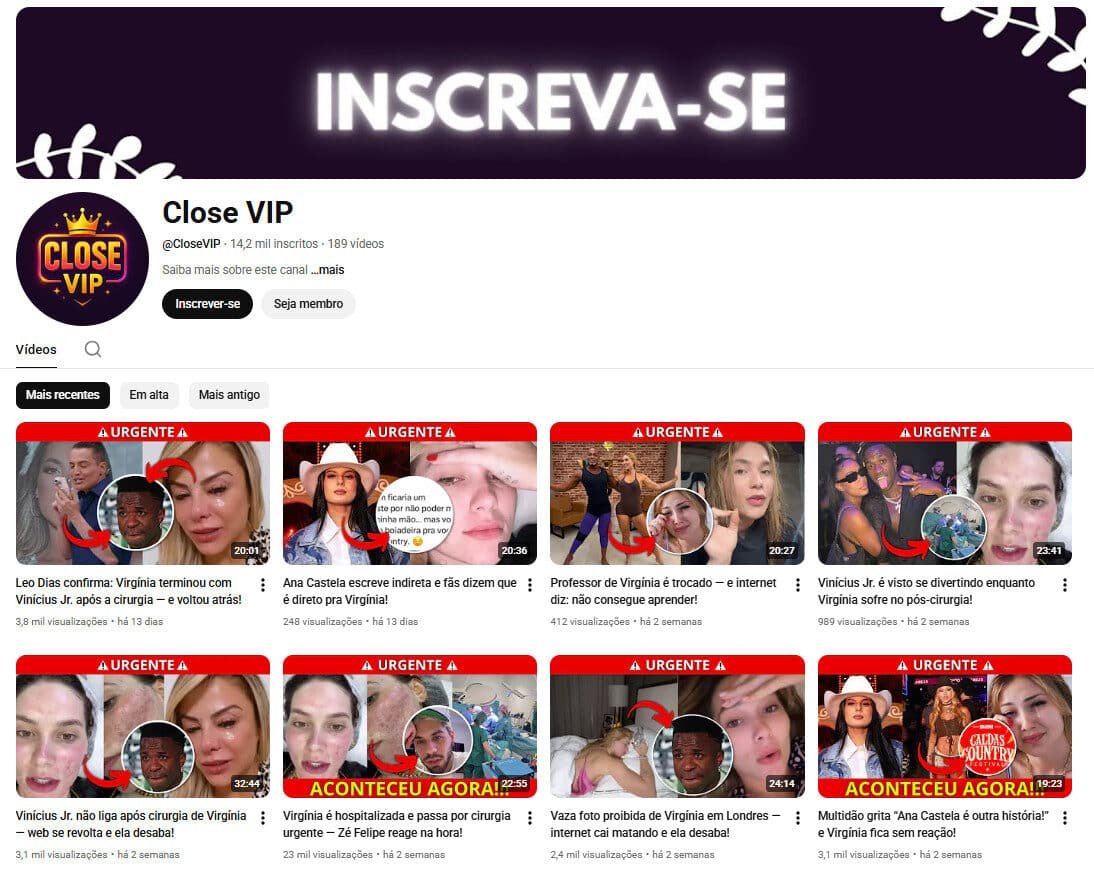 Canal no YouTube à venda – Fofocas e Celebridades (14 mil inscritos)