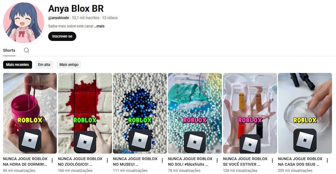 canal no youtube à venda – roblox shorts e asmr (53 mil inscritos) não monetizado
