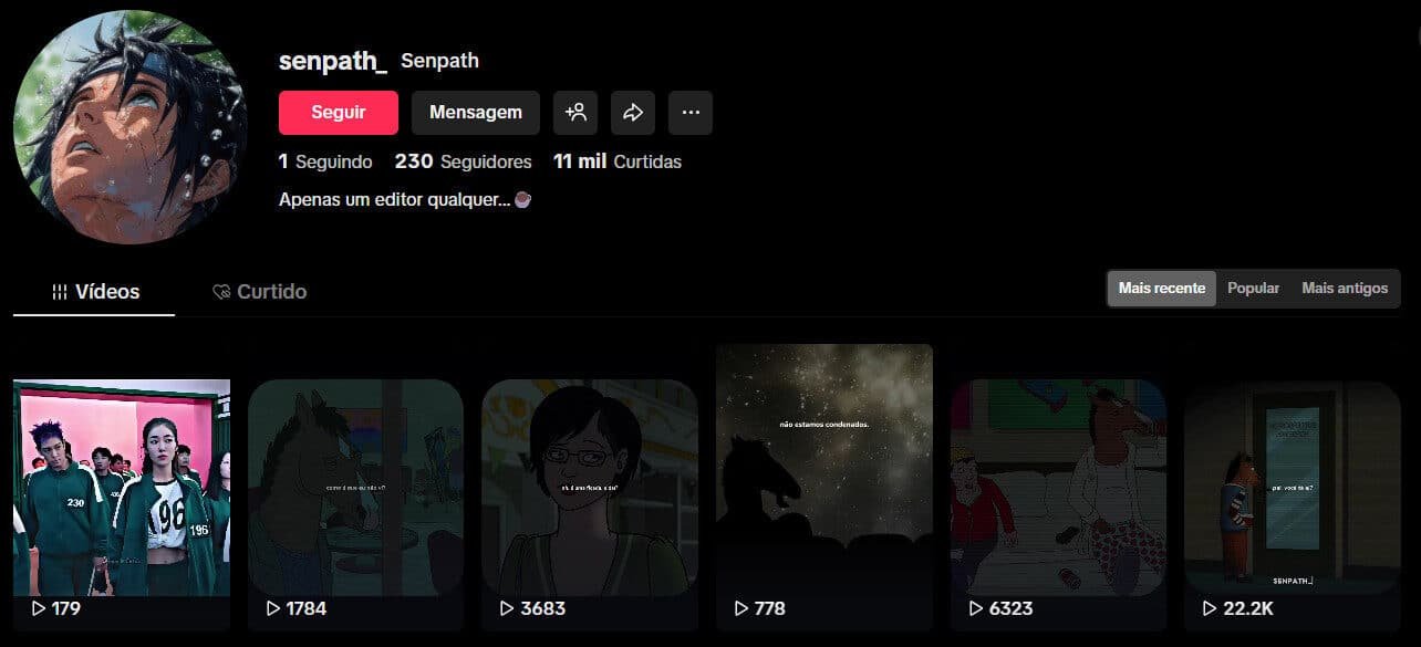 Conta no TikTok à venda – Gameplays de Moto e Jogos de Rua (1 mil seguidores)