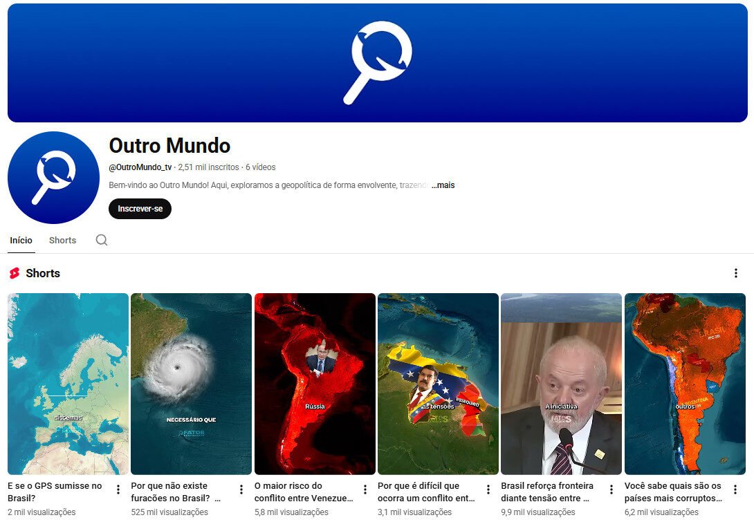 Canal no YouTube à venda – Geopolítica e Conflitos Globais – 2 mil inscritos / não monetizado