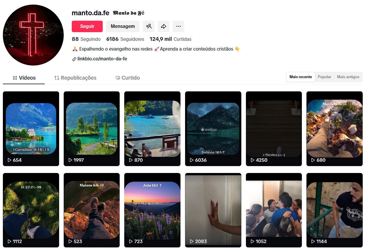 Conta no TikTok à venda – Evangelismo e Conteúdo Cristão (6 mil seguidores)