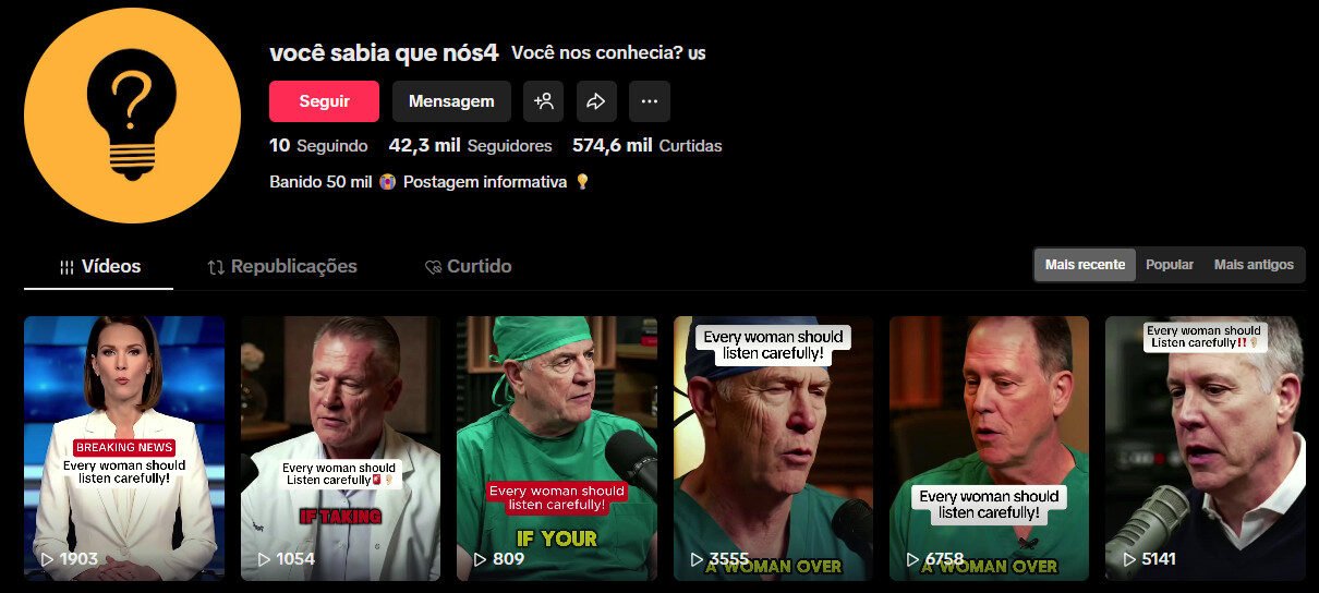 Vendo TikTok  – Dicas de Saúde e Informações (42 mil seguidores)