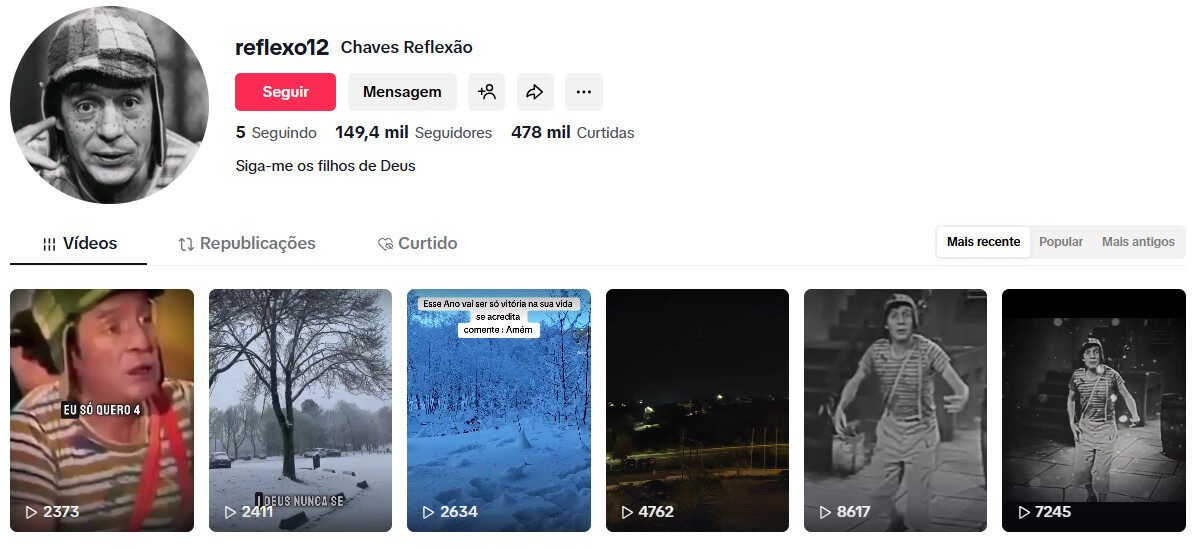 Conta no TikTok à venda – Reflexões, Fé e Nostalgia – 149 mil seguidores