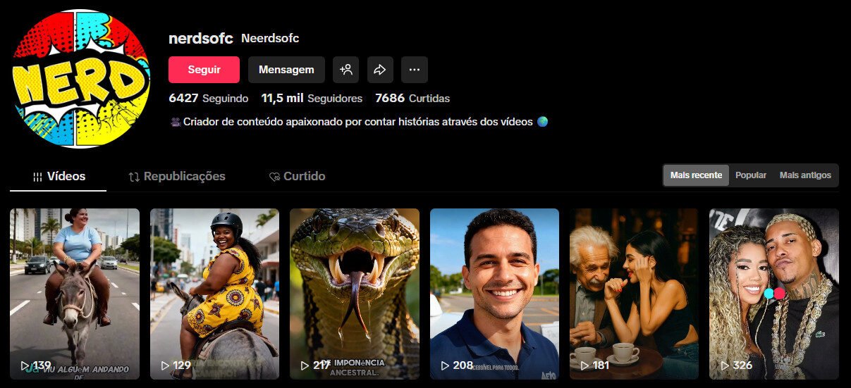 Vendo conta de Tik Tok – Curiosidades, Histórias e Entretenimento – 11 mil seguidores