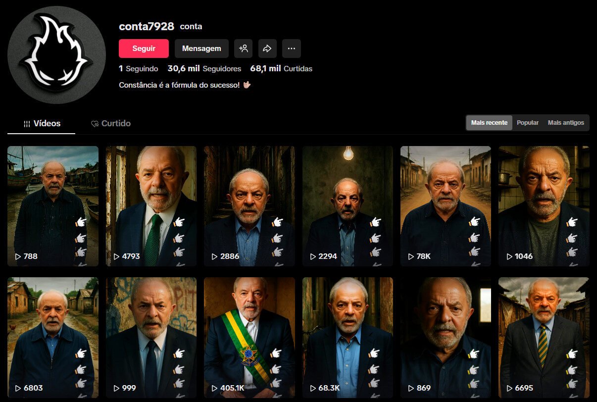 Conta no TikTok à venda – Política, IA e Engajamento Social – 30 mil seguidores