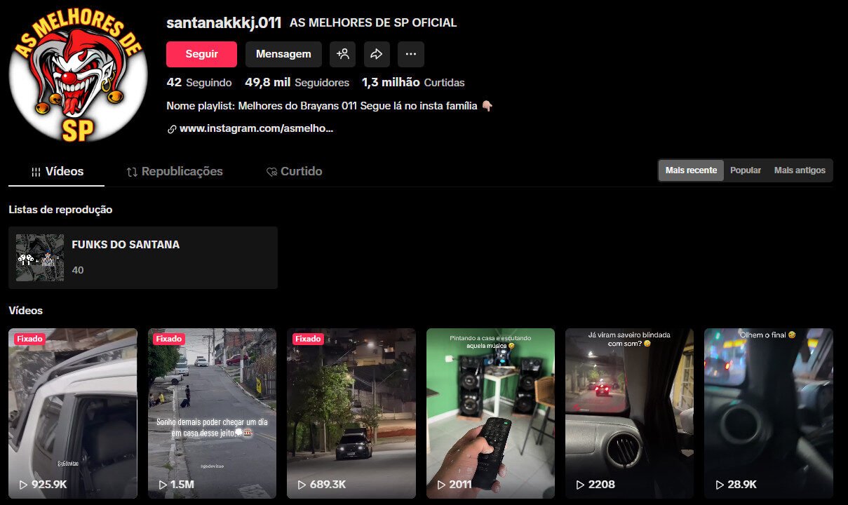 Conta no TikTok à venda – Cultura Urbana e Som Automotivo – 49 mil seguidores