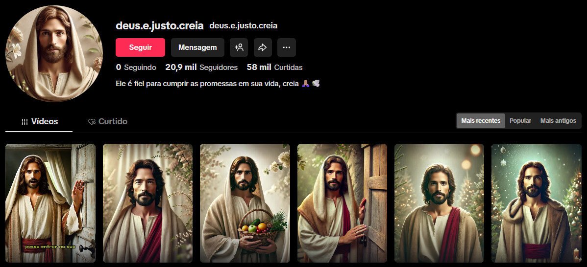 Conta no TikTok à venda – Fé, Promessas e Espiritualidade (20 mil seguidores)