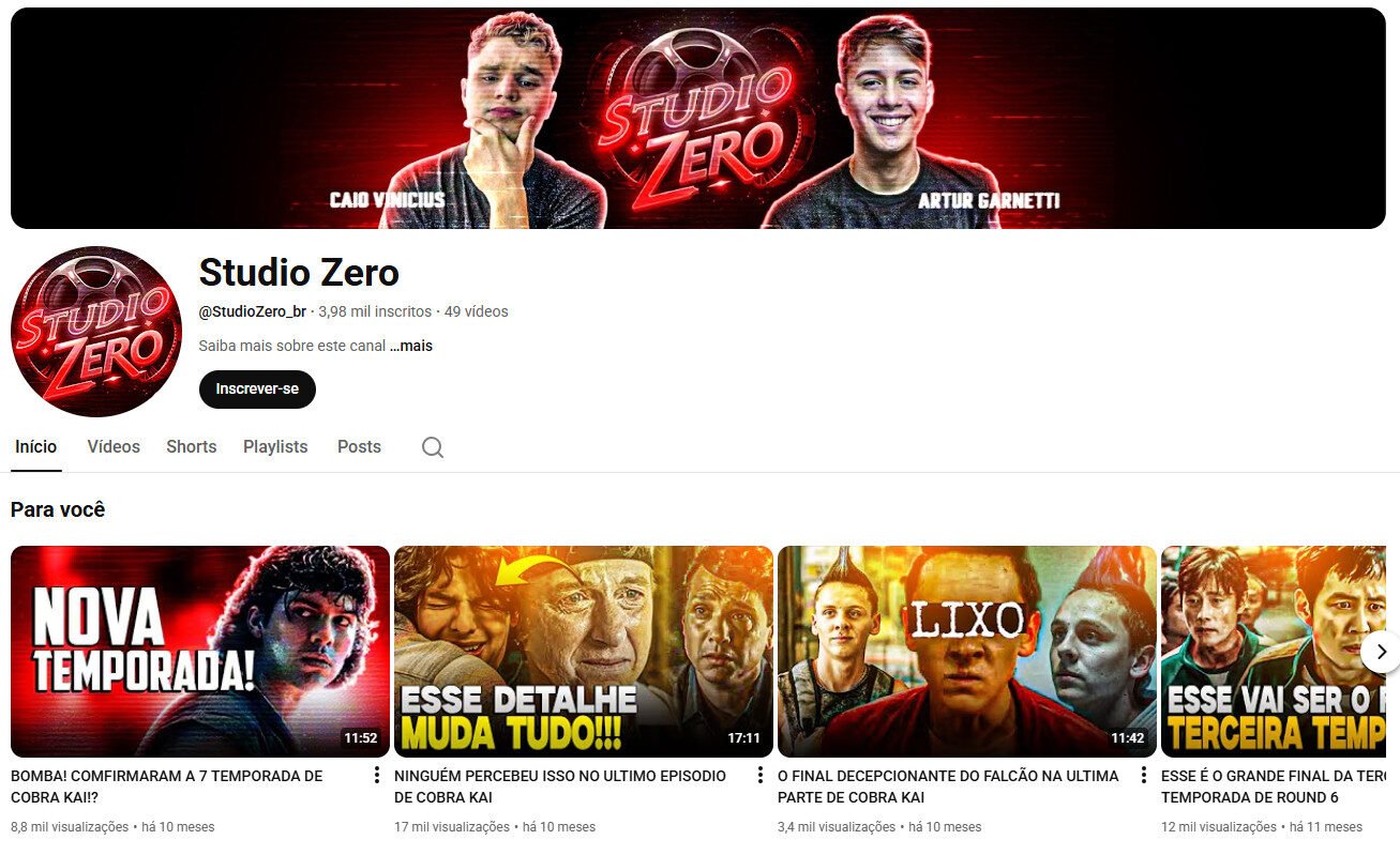 Canal YouTube à venda – Cultura Pop, Séries e Entretenimento (3 mil inscritos)