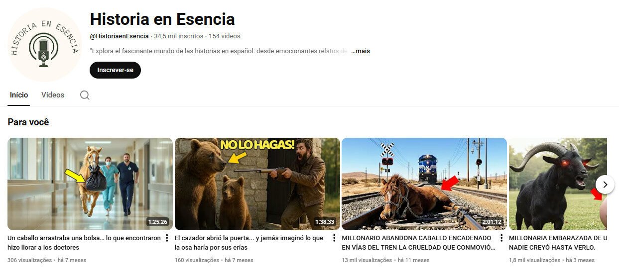 Canal YouTube à venda – Histórias Emocionantes e Curiosidades (34 mil inscritos)
