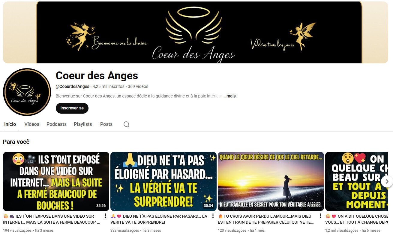 Canal YouTube à venda – Espiritualidade e Paz Interior – 4 mil inscritos