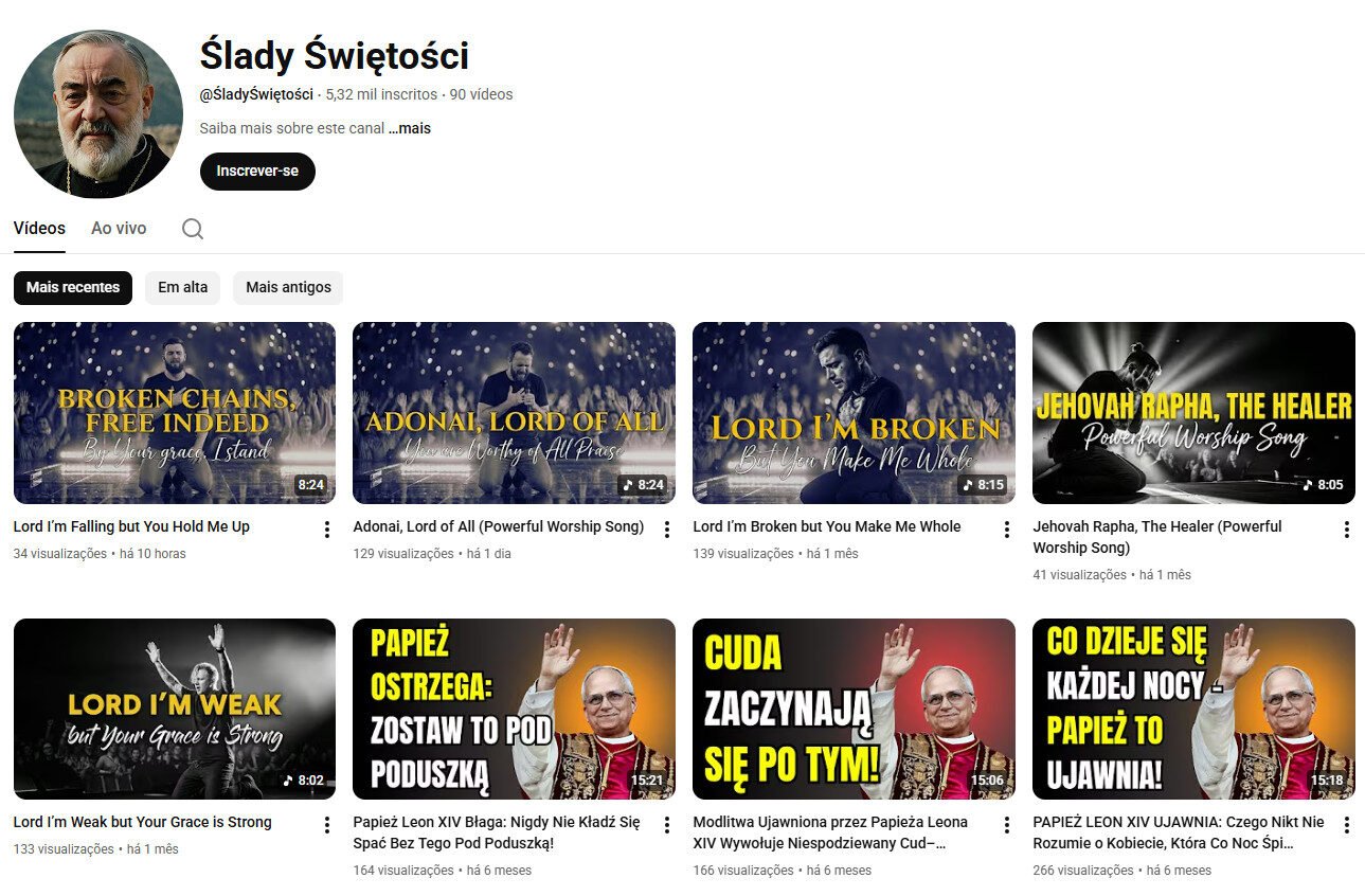 Canal YouTube à venda – Fé, Milagres e Espiritualidade (5 mil inscritos)