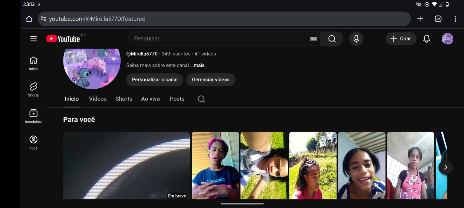 Conta com 900 inscritos