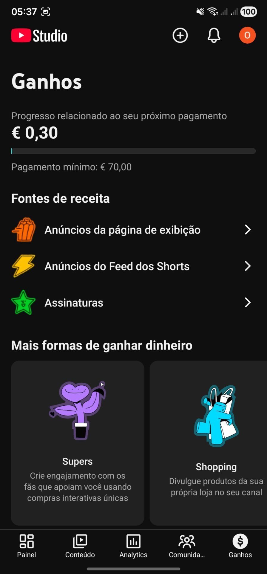 Canal monetizado Game