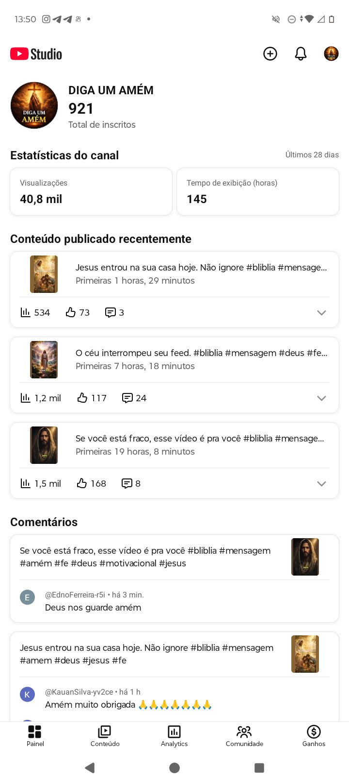 📢 VENDO CANAL YOUTUBE – NICHO CRISTÃO (5 DIAS DE CRIAÇÃO)