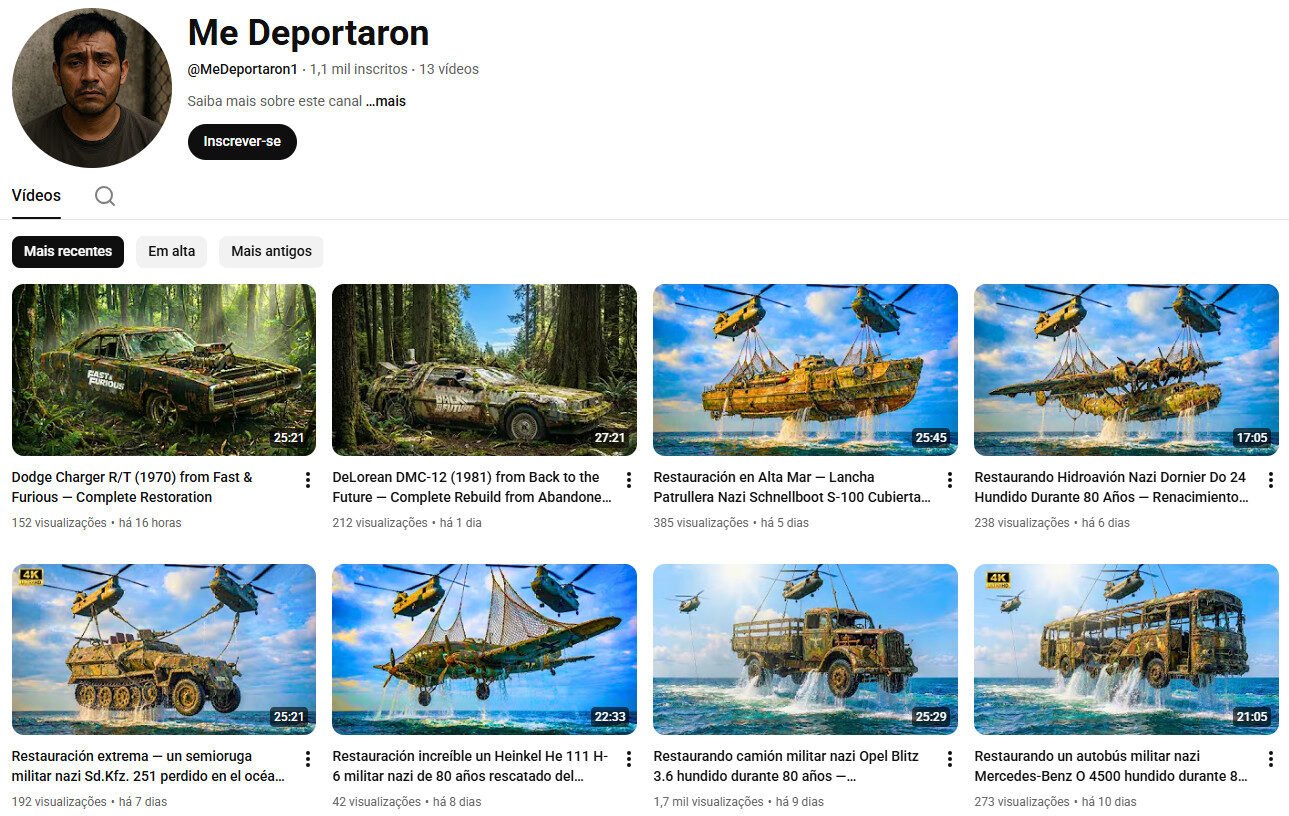 Canal YouTube à venda – Restaurações Incríveis e Resgates Históricos (1 mil inscritos)