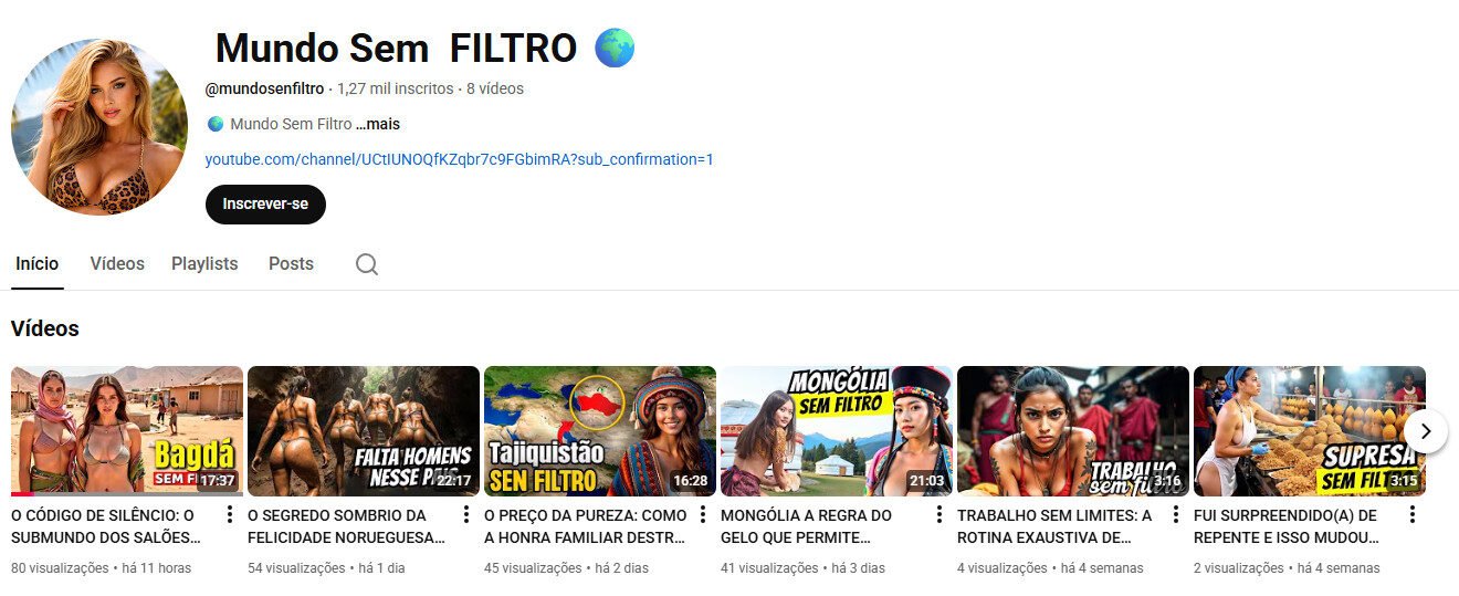 Canal YouTube à venda – Curiosidades, Culturas e Estilo de Vida (1 mil inscritos)