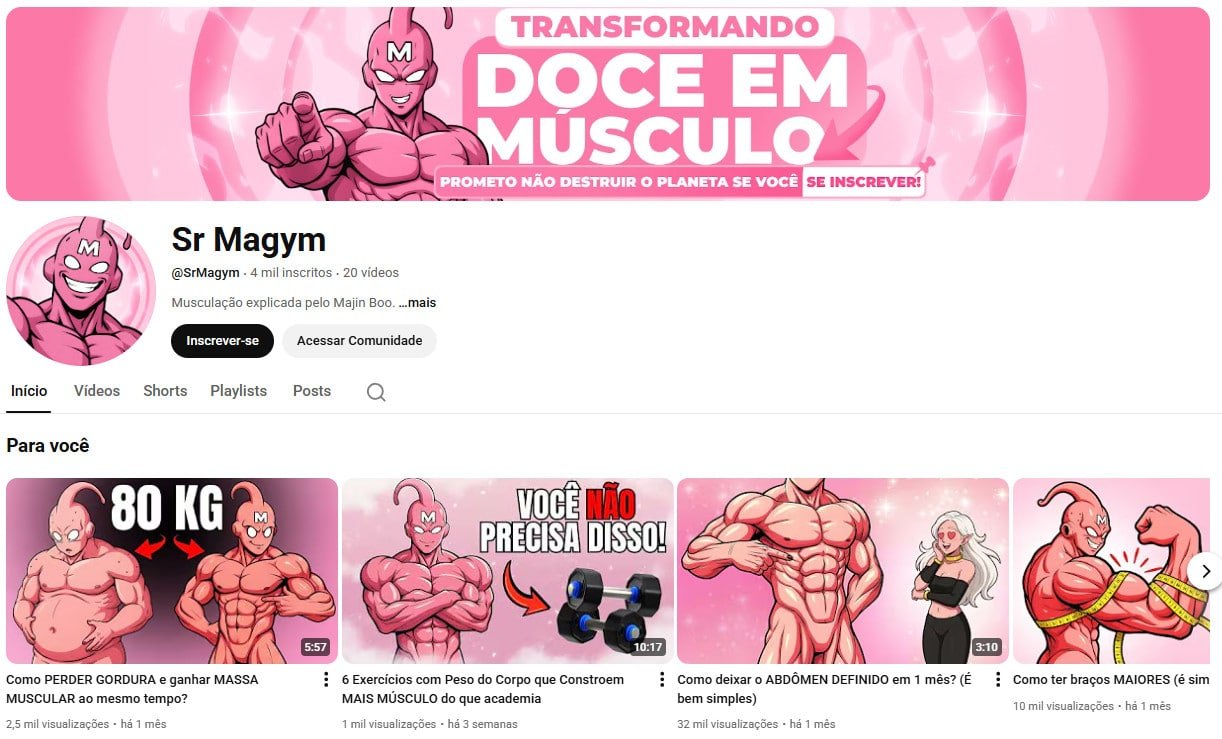 YouTube à Venda – 4 mil inscritos – Musculação e Fitness (não monetizado)
