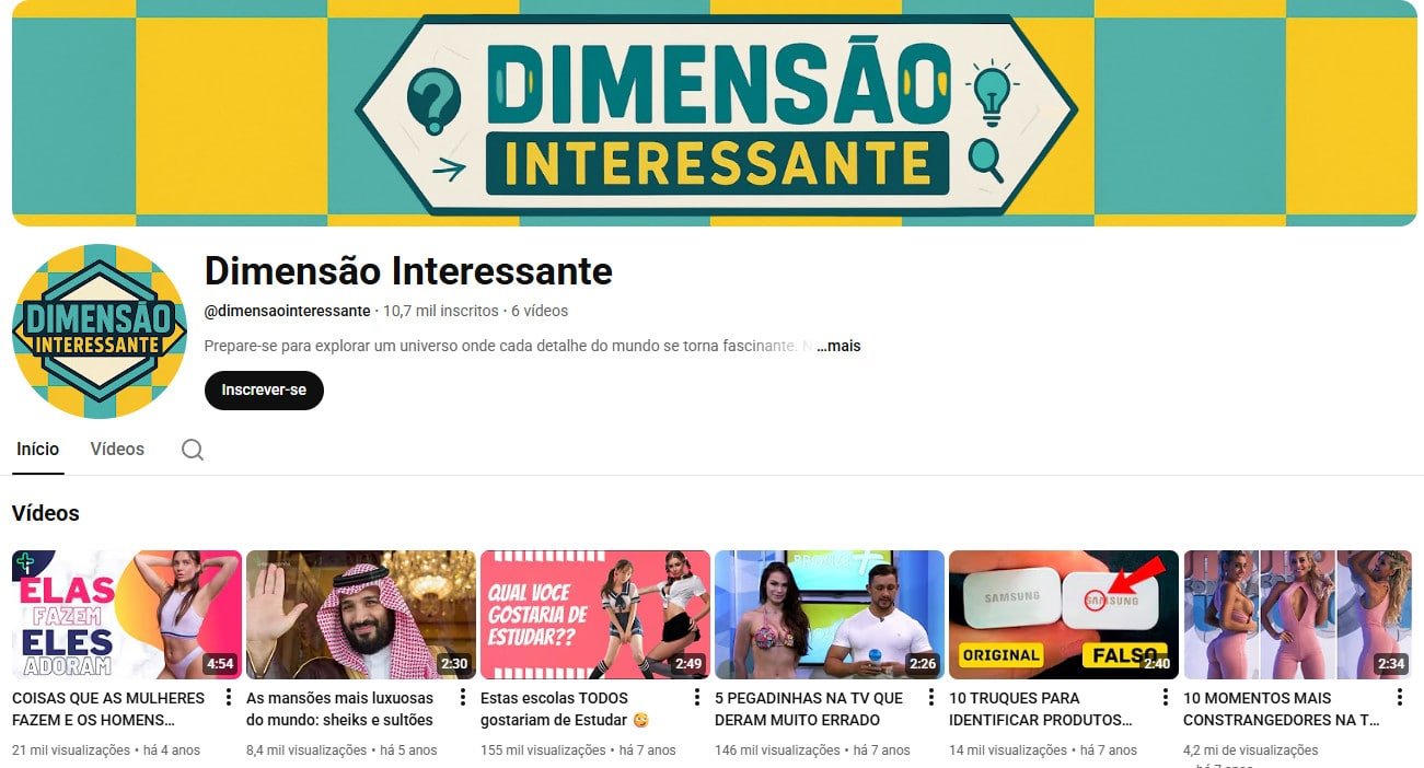 YouTube à Venda – 10 mil inscritos – Curiosidades e Fatos (não monetizado)