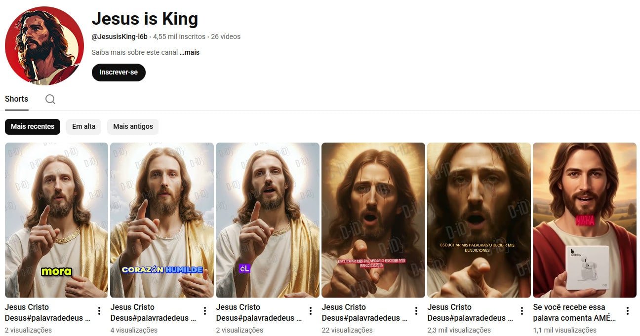 YouTube à Venda – 4 mil inscritos – Mensagens de Fé (não monetizado)