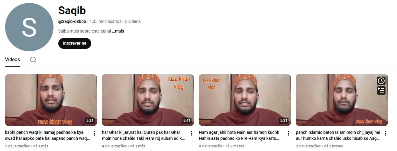 YouTube à Venda – 1 mil inscritos – Vlogs e Conteúdo Islâmico