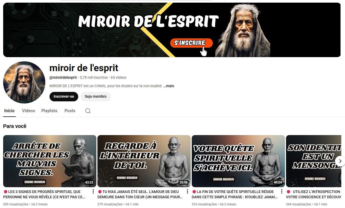 YouTube à Venda – 3 mil inscritos – Espiritualidade e Não-Dualidade