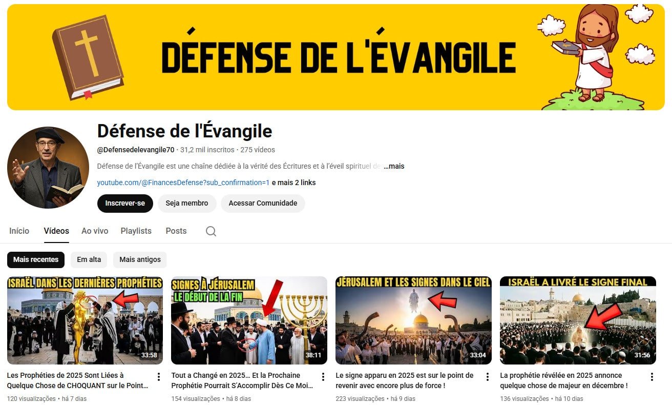 💸 YouTube à Venda – 31 mil inscritos – Estudos Bíblicos e Profecias